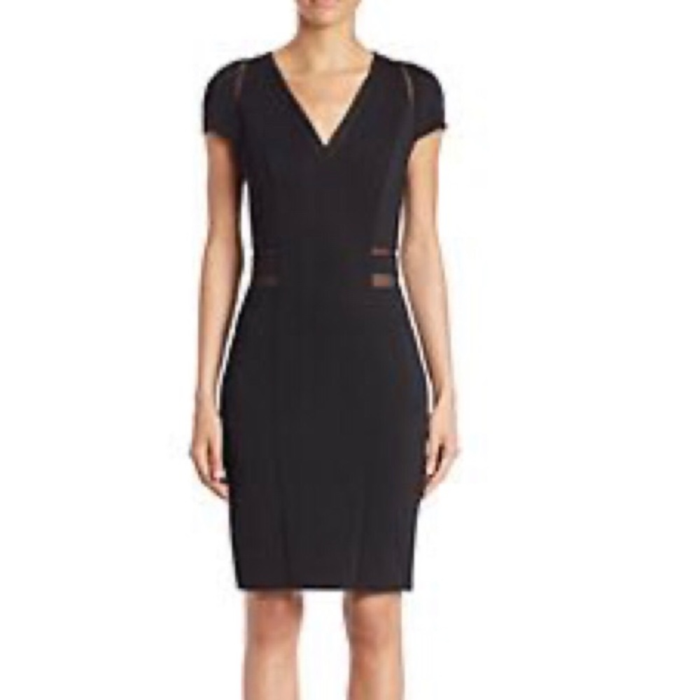 Carolina Herrera Mesh Inset black dress size 6